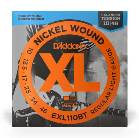 D'Addario EXL110BT Nickel Wound Electric Guitar Strings, Balanced Tension Regular Light, 10-46