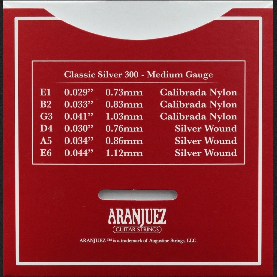 Aranjuez Classical Guitar Strings Silver Set 300 Medium Gauge