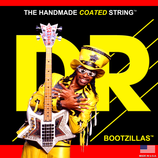 DR Strings Bootzillas Bootsy Collins Signature Clear Coated Stainless Steel Bass Strings, 45-105 Long Scale