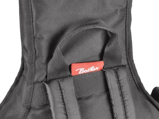 Boston Super Packer Gig Bag for Acoustic Guitar, Black and Grey