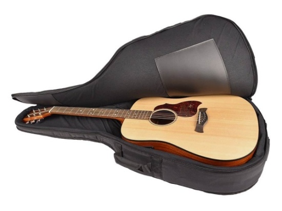 Boston Super Packer Gig Bag for Acoustic Guitar, Black and Grey