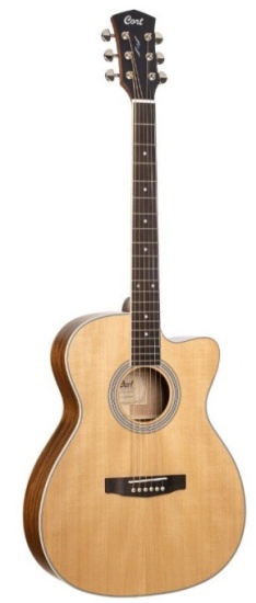 Cort Pure Series All-Solid OM Cutaway, Natural Satin