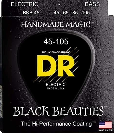 DR Black Beauties 45-105 Black Coloured Bass Strings