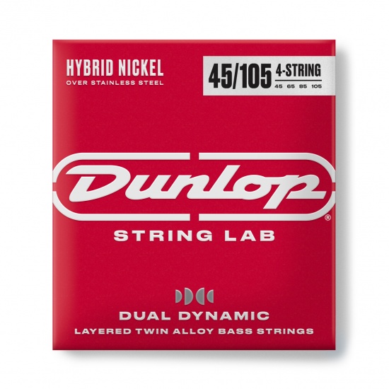 Dunlop String Lab Dual Dynamic Hybrid Nickel Bass Strings, 45-105