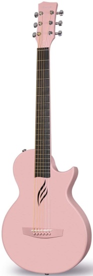 Enya Nova Go Electro-Acoustic 1/2 Size Carbon Fibre Travel Guitar, Pink