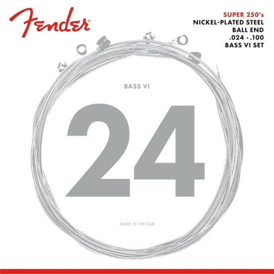Fender Super 250 Bass VI Strings, Nickel Plated Steel, Ball End, 24-100