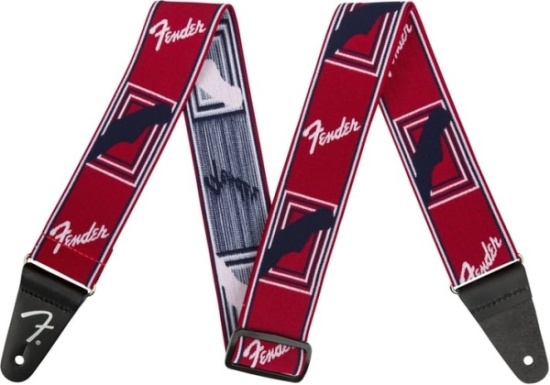 Fender WeighLess Monogram Strap, Red/White/Blue, 2''