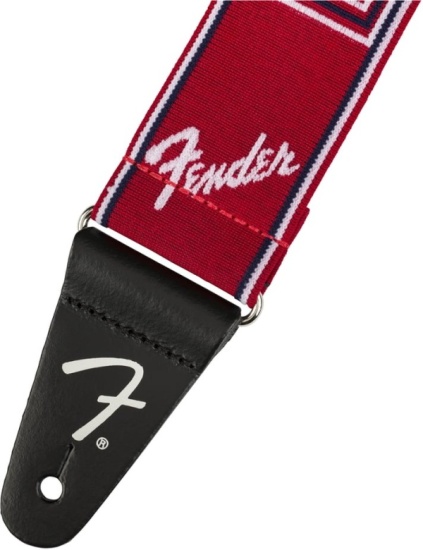 Fender WeighLess Monogram Strap, Red/White/Blue, 2''