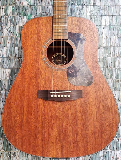 Guild Westerly Collection 300 Series D-320 Dreadnought Acoustic, Natural Mahogany