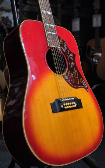 Ibanez Mid 70's 684-12 Concord Series Singing Bird 12-String Acoustic Dreadnought, Cherry Sunburst (Pre-Owned)