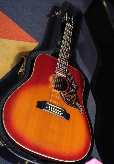 Ibanez Mid 70's 684-12 Concord Series Singing Bird 12-String Acoustic Dreadnought, Cherry Sunburst (Pre-Owned)