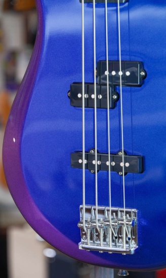 Journey Instruments Overhead OEB990BP Bass Travel Guitar, Blue Purple Color-Shift