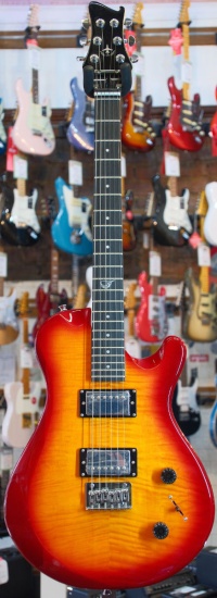 Journey Instruments Overhead OE990CB Electric Travel Guitar, Cherry Sunburst