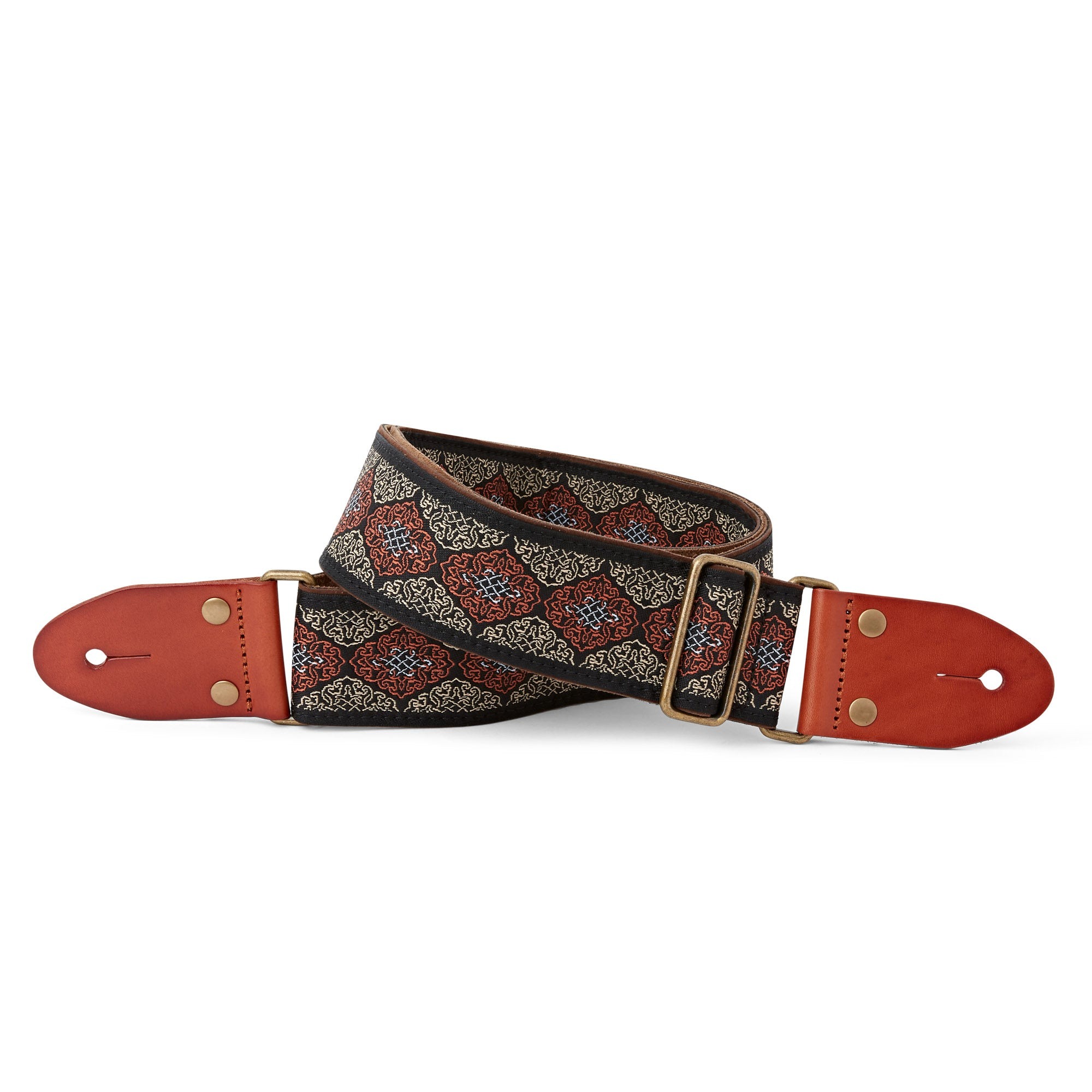 Isuzi GT-54 Suede Patterned Guitar Strap, Persian