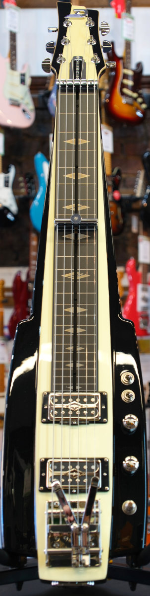 Duesenberg Fairytale Lapsteel Split/King, Black and Ivory