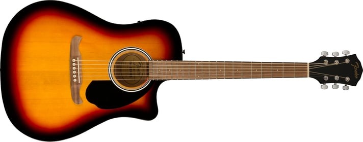 Fender FA-125CE Electro-Acoustic Dreadnought Cutaway, Walnut Fingerboard, Sunburst