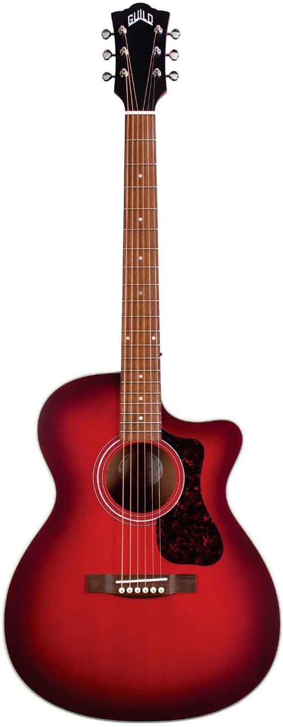 Guild Westerly Collection OM-240CE Electro-Acoustic Orchestra Cutaway, Oxblood Burst