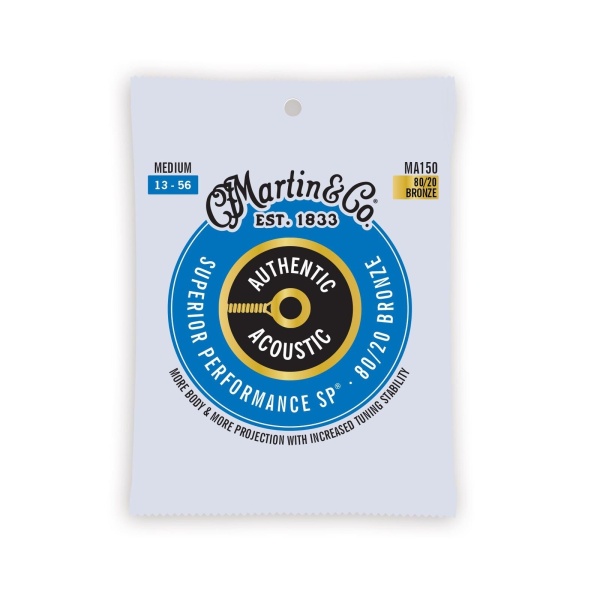 Martin Authentic Acoustic SP Guitar Strings, 80/20 Bronze Medium 13-56 MA150