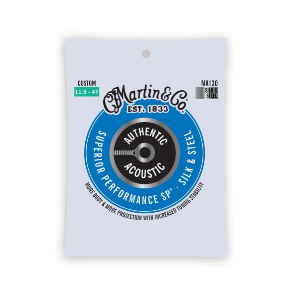 Martin Authentic Acoustic SP Guitar Strings, Silk & Steel 11.5-47