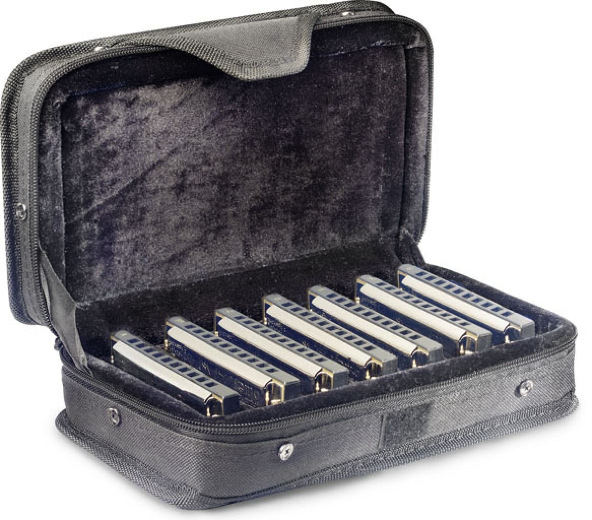 Stagg BJH-B20 Blues Harp Diatonic Harmonicas 7 Piece Set with Case