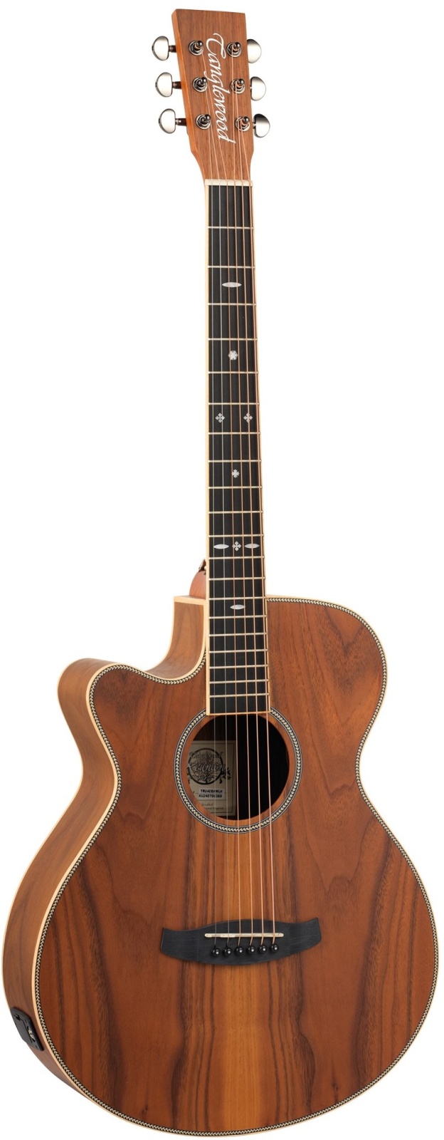 Tanglewood Reunion Pro Series TRU4CEAWLH Electro-Acoustic Left-Handed Super Folk Cutaway, Black Walnut