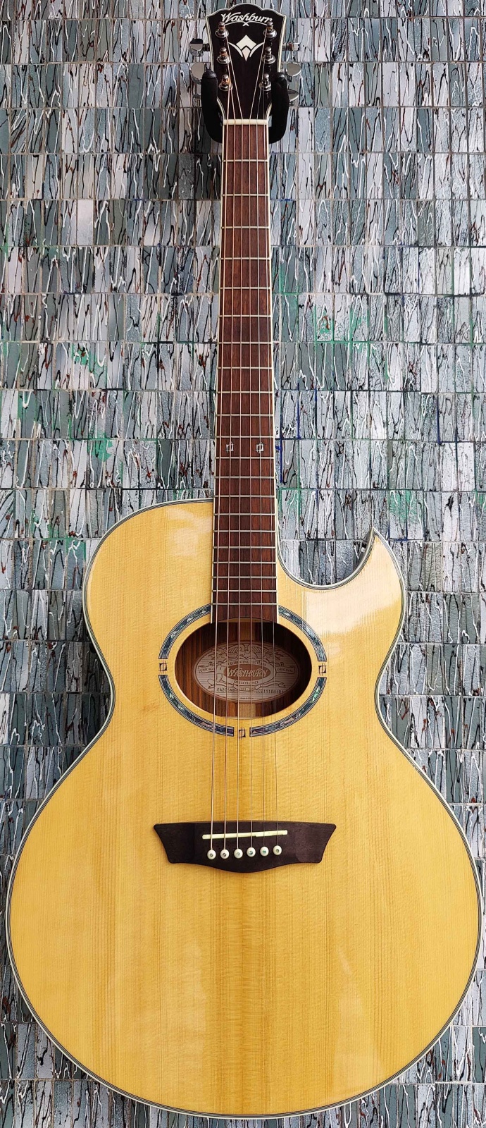 Washburn Festival Series EA20S Nuno Bettencourt Signature Electro-Acoustic Florentine Cutaway, Natural