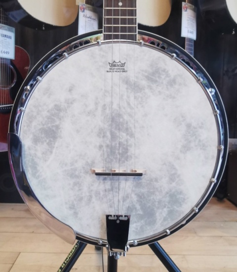 Ozark 5 String Banjo Transparent Finish, Black