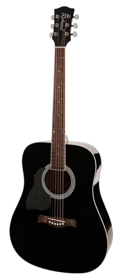 Richwood RD-12 Left-Handed Dreadnought Acoustic, Black