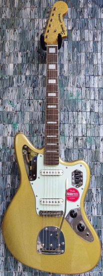 Squier FSR Limited Edition Classic Vibe '70s Jaguar, Matching Headstock, Gold Sparkle