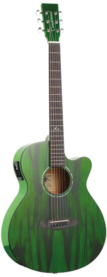 Tanglewood Azure Series TA4CEGR Electro-Acoustic Super Folk Cutaway, Aurora Green Gloss