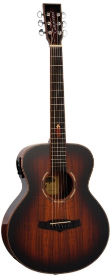 Tanglewood Winterleaf Exotic TWX1EK Solid Spruce Mini Acoustic Guitar, Autumn Burst Gloss